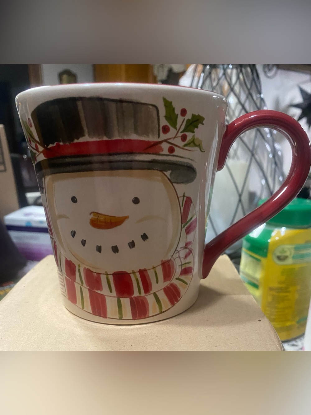 Longaberger, top hat, snowman mug, and luncheon plate brand new in box
